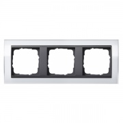 Рамка Gira Event Clear Белый 3 поста цвет вставки Антрацит