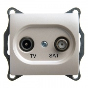 TV-SAT розетка оконечная 1DB механизм SE Glossa, перламутр