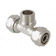 Тройник с переходом на наружную резьбу VALTEC VTm.333 - 26 x 3/4" (винтовой, для металлопласт.труб)