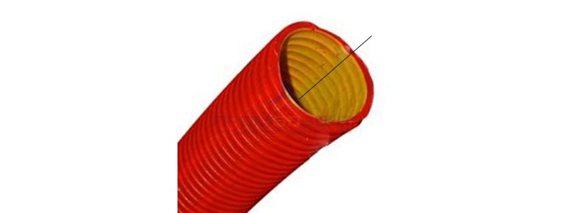Труба гибкая двустенная для кабельной канализации д.140мм, цвет красный, без протяжки [бухта 50м]